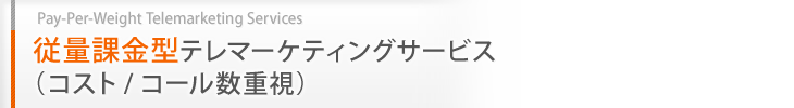 従量課金型テレマーケティングサービス